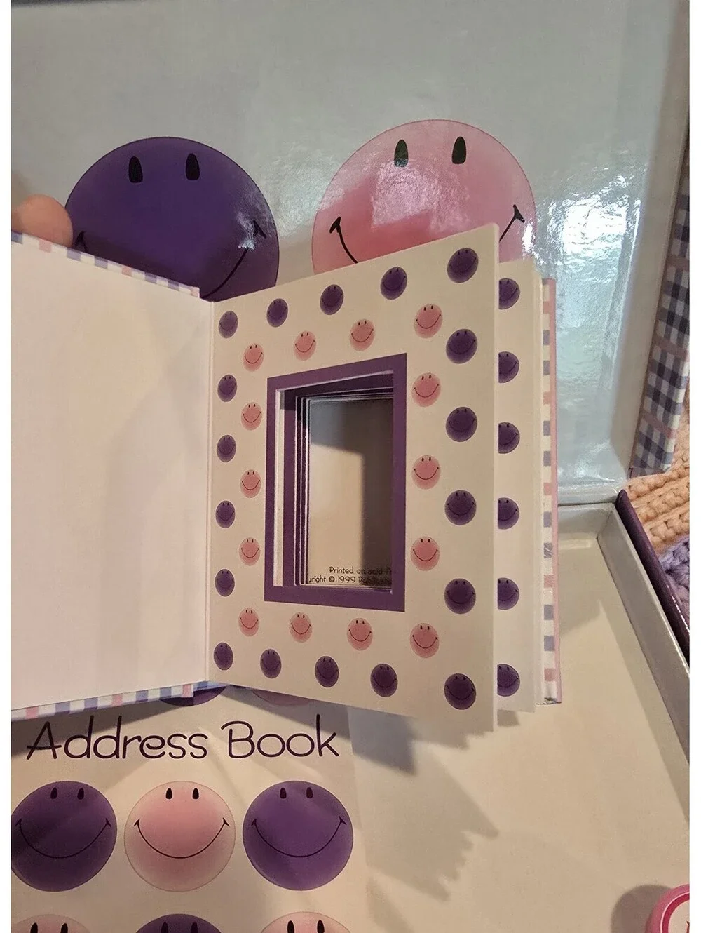 Vintage 1999 Y2K Best Friends Pink Purple Smiley Face Boxed Stationary Set NOS